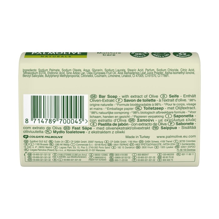 Palmolive Naturals Μπάρα Σαπουνιού Moisture Care Olive & Milk 90gr