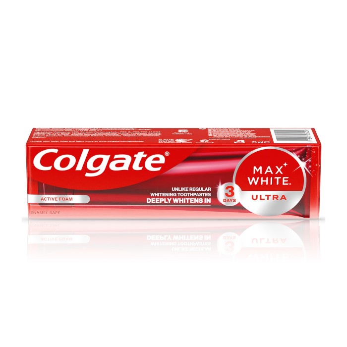 Colgate Max White Ultra Active Foam Toothpaste, 75ml