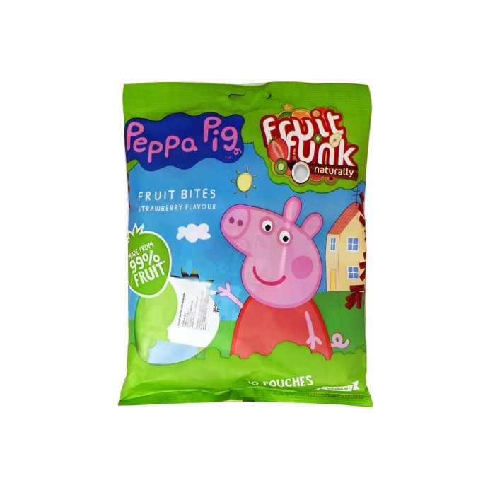 Fruitfunk Peppa Pig Fruit Bites Snacks with Strawberry Flavor 10x10gr