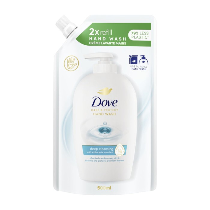 Dove Care&Protect Υγρό Κρεμοσάπουνο Ανταλλακτικό 500ml