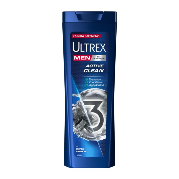 Ultrex Active Clean 3in1 Shampoo 360ml