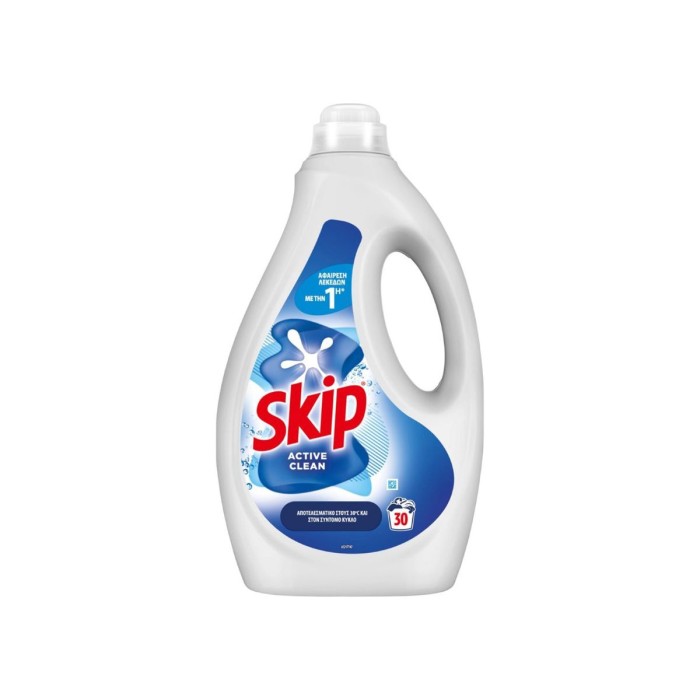 Skip Active Clean Υγρό Απορρυπαντικό Ρούχων 30μεζ 1.5lt