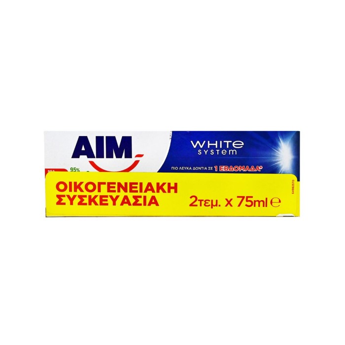Aim Whitesystem Toothpaste 2x75m