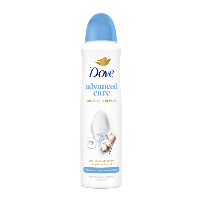 Dove Advanced Care Fresh Cotton Αποσμητικό Σπρέι Σώματος 150ml