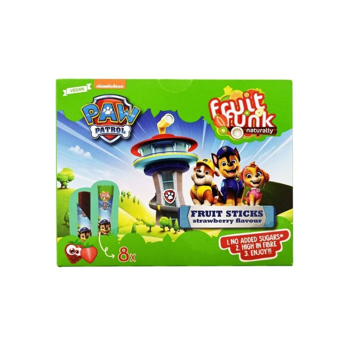 Fruitfunk Paw Patrol Fruit Sticks Strawberry Flavored Snack 8x10gr