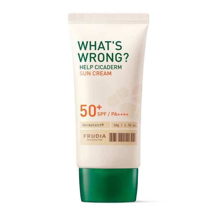 Frudia What/s Wrong Help Cicaderm Sun Cream - Αναπλαστική και Καταπραϋντική Αντηλιακή Κρέμα SPF50+, 50gr