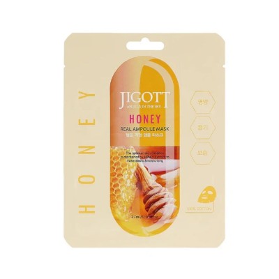 Jigott Honey Real Ampoule Mask Μάσκα Προσώπου με Μέλι 27ml