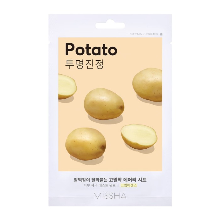 Missha Airy Fit Sheet Mask Potato - Mάσκα Προσώπου για Καταπράυνση και Λάμψη, 1τμχ