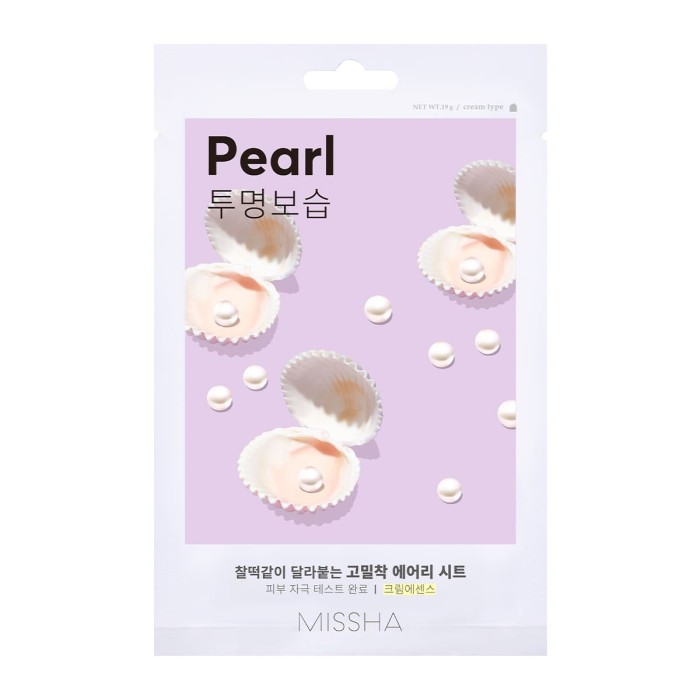 Missha Airy Fit  Sheet Mask Pearl - Μάσκα Προσώπου για Λάμψη, 1τμχ