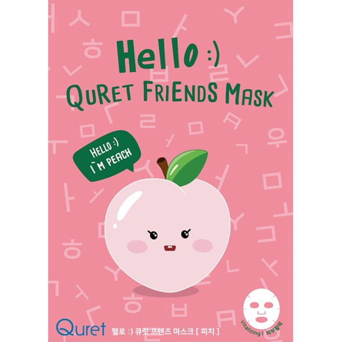 Quret Hello  Quret Friends Peach Μάσκα Προσώπου 25g
