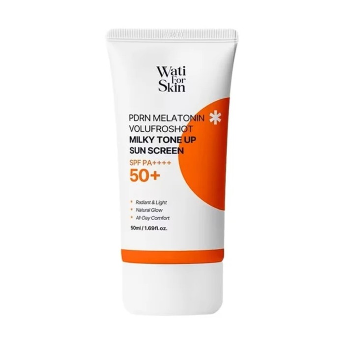 Wati For Skin PDRN Melatonin Volufroshot Milky Tone Up Sunscreen SPF50+ 50ml