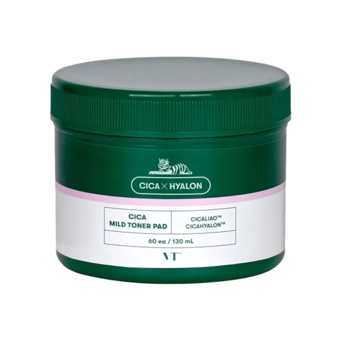 VT Cosmetics Cica Mild Toner Pad Εμποτισμένα Δισκία 60τμχ