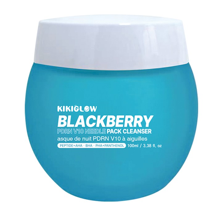 Kikiglow Blackberry PDRN V10 Needleshot Pack Cleanser, 100ml