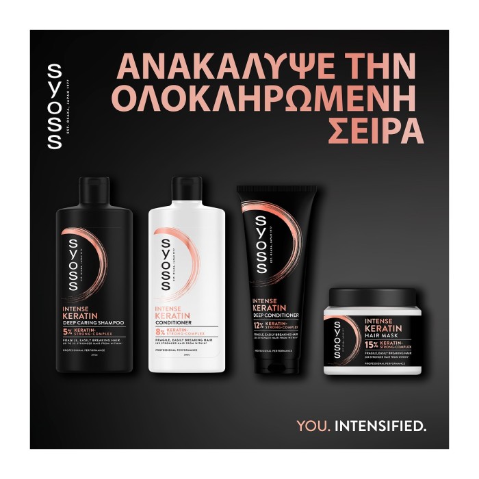 Syoss Σαμπουάν Εντατικής Περιποίησης - Intense Keratin 440ml