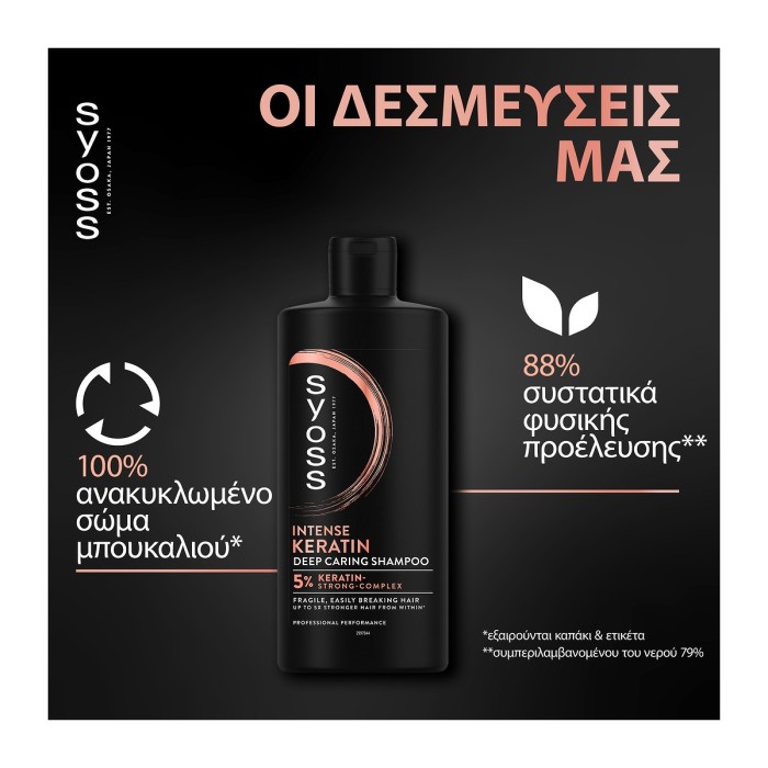 Syoss Σαμπουάν Εντατικής Περιποίησης - Intense Keratin 440ml