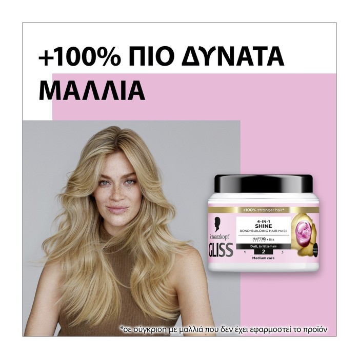 Schwarzkopf Gliss 4-In-1 Μάσκα  Μαλλιών Λάμψης - Shine Bond-Building  400ml